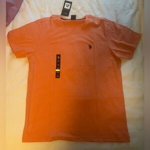 Orange Mens Large U.S. Polo Assn. Short Sleeve Crew Neck Tee